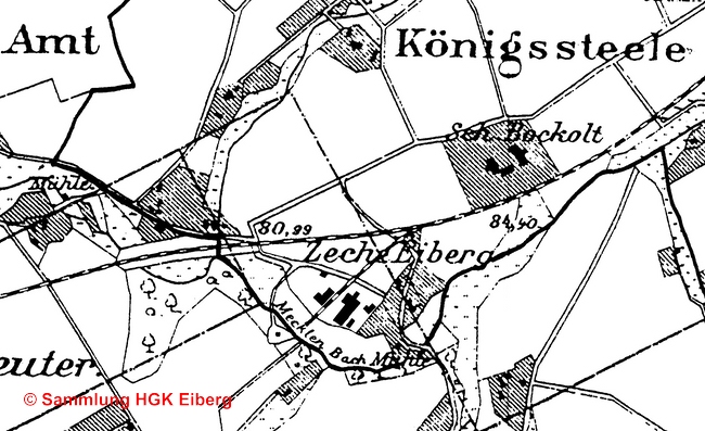 Zeche Eiberg - Lageplan 1885 mit Gleisanschluss