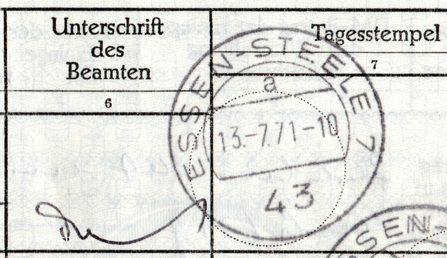 Stempel Poststelle ESSEN-STEELE 7 1953 bis 1971